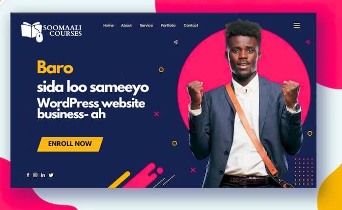 Baro sida loo sameeyo WordPress website business- ah